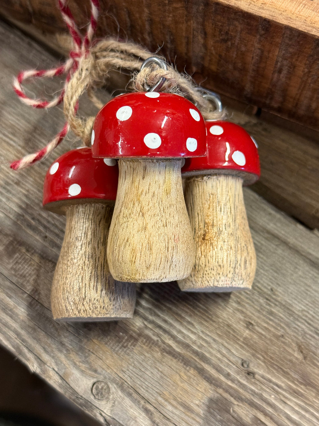 Jólaskraut/pakkaskraut - sveppur - þrír saman