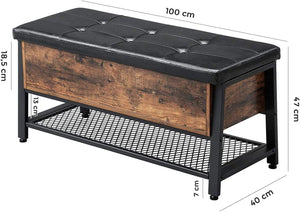 Skóbekkur með hirslu - 100cm